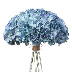 10 Pack | Peacock Blue Hydrangeas Flowers Wedding Bouquet Floral Centerpiece Dec